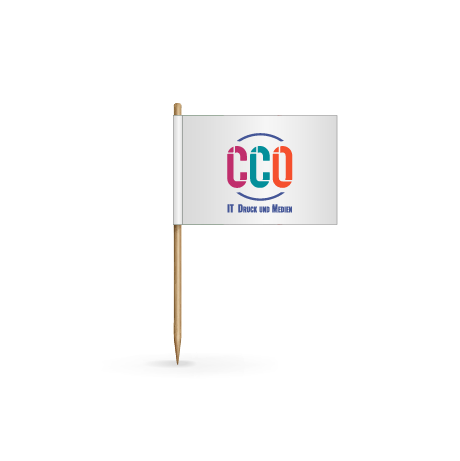 Zahnstocher mit Fähnchen | ca. 7 cm | beidseitig bedruckt